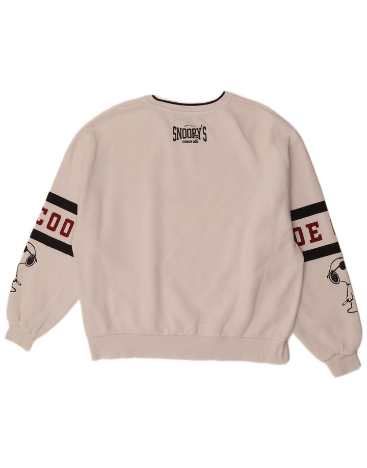 Pull & Bear Herre Peanuts Grafisk Sweatshirt Jumper Medium Hvid Colourblock
