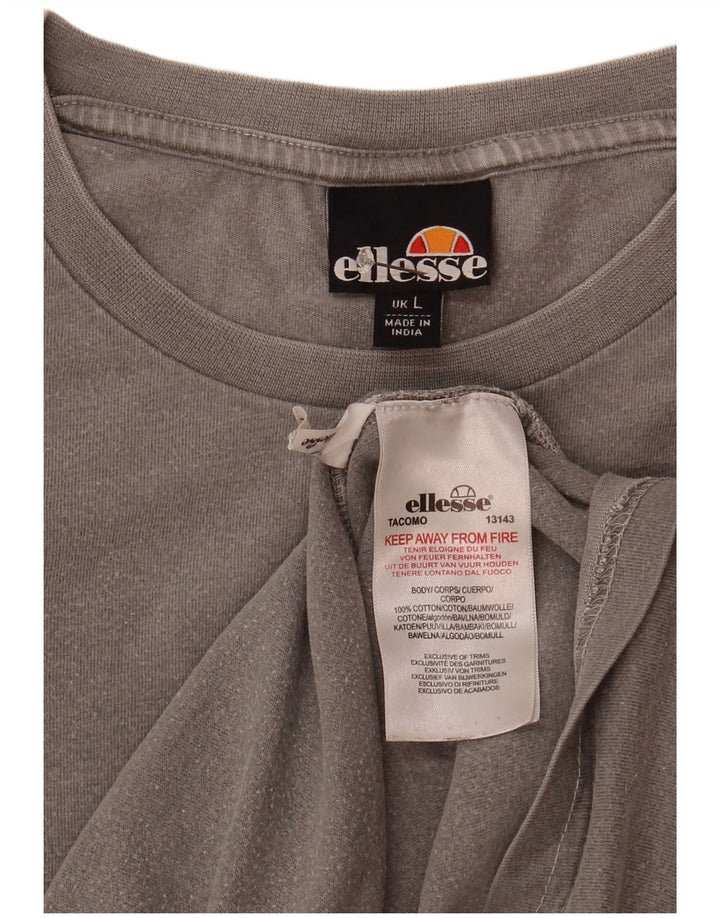Ellesse Herre T-Shirt Top Stor Grå Bomuld