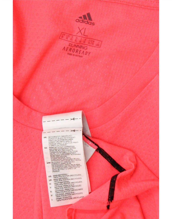 Adidas Herre Aeroready Grafisk T-Shirt Top XL Pink Polyester