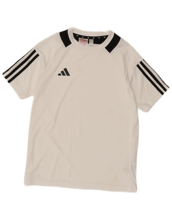 Adidas Boys Aeroready T-Shirt Top 11-12 år Hvid Colourblock Polyester