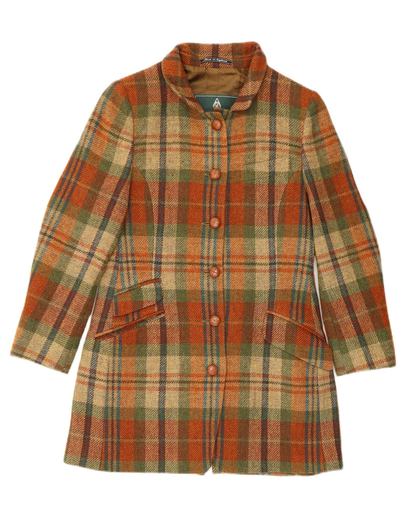AUSTIN REED Womens Overcoat UK 8 Small Multicoloured Plaid New Wool Vintage Austin Reed and Second-Hand Austin Reed from Messina Hembry 