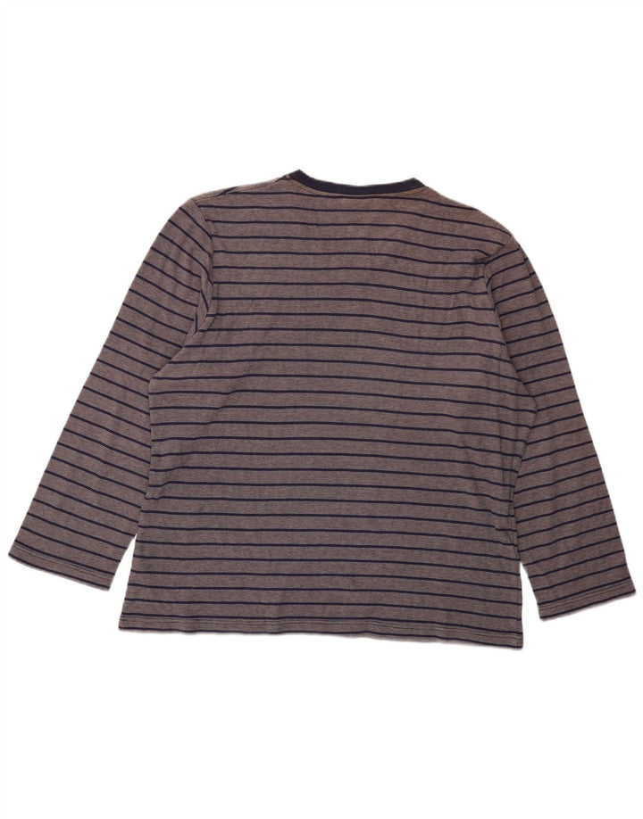 Fila Dame Top Langærmet UK 18 XL Marineblå Stribet