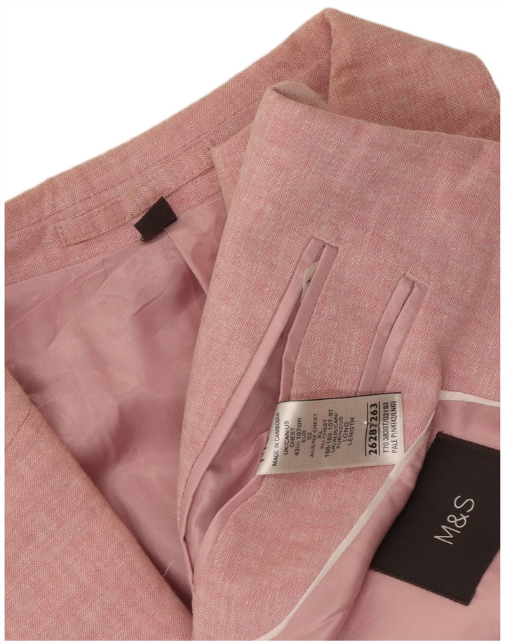 Marks & Spencer Herre 2-knaps blazerjakke UK 42 XL Pink Flax