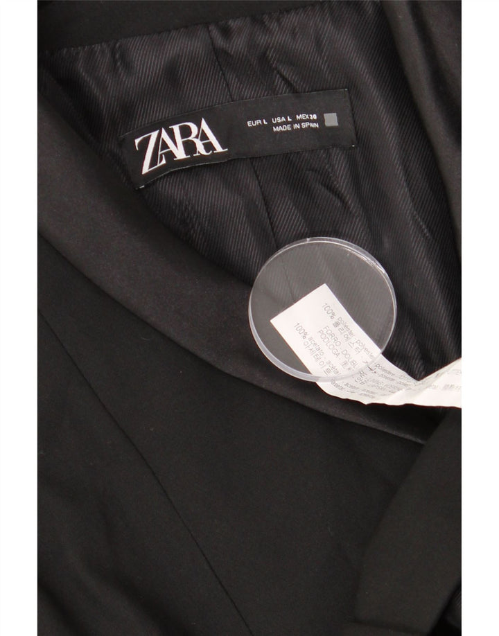 Zara Dame 1 Knap Blazer Jacket UK 16 Large Black Polyester Classic
