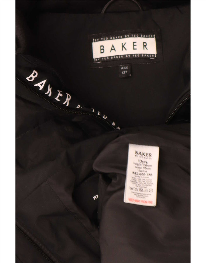 Ted Baker drenge grafisk polstret hættejakke 12-13 år sort polyester