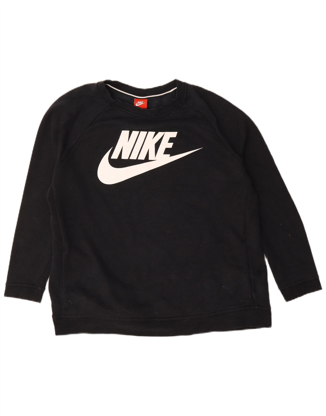Nike Dame Grafisk Oversized Sweatshirt Jumper UK 18 XL Sort Bomuld