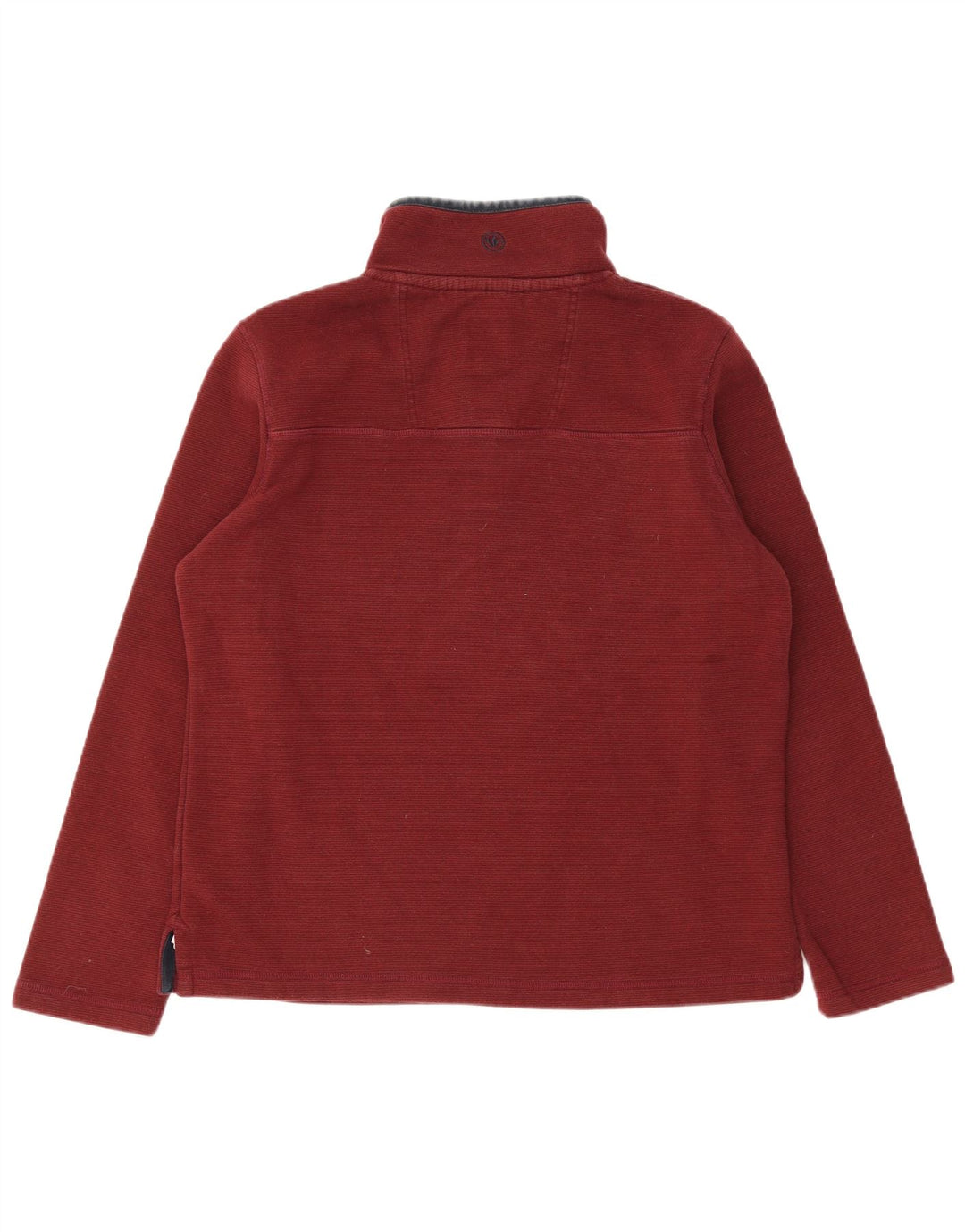Fat Face Herre Button Neck Sweatshirt Jumper Stor Bourgogne Bomuld