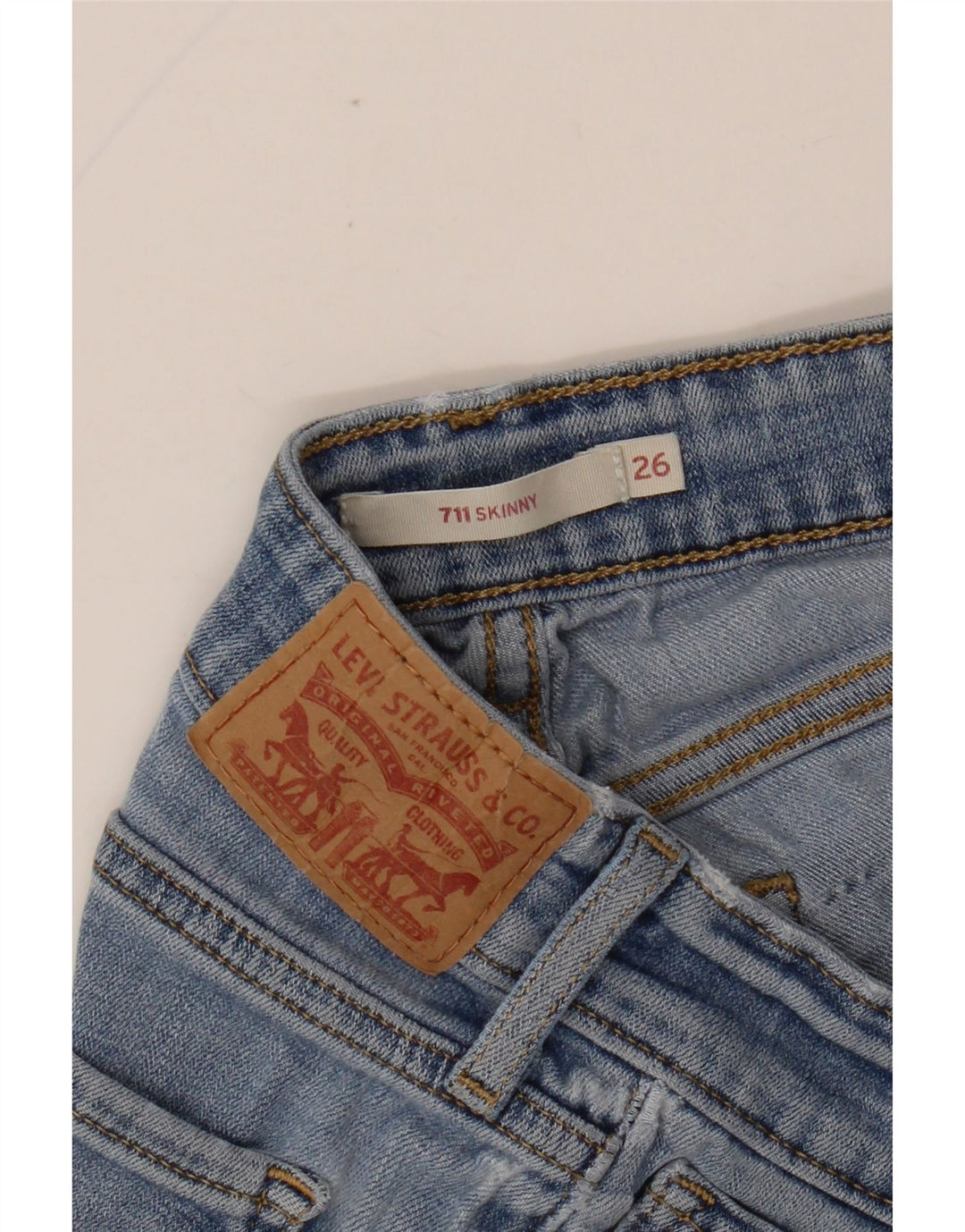 LEVI'S Dame 711 Skinny Jeans W26 L26 Blå