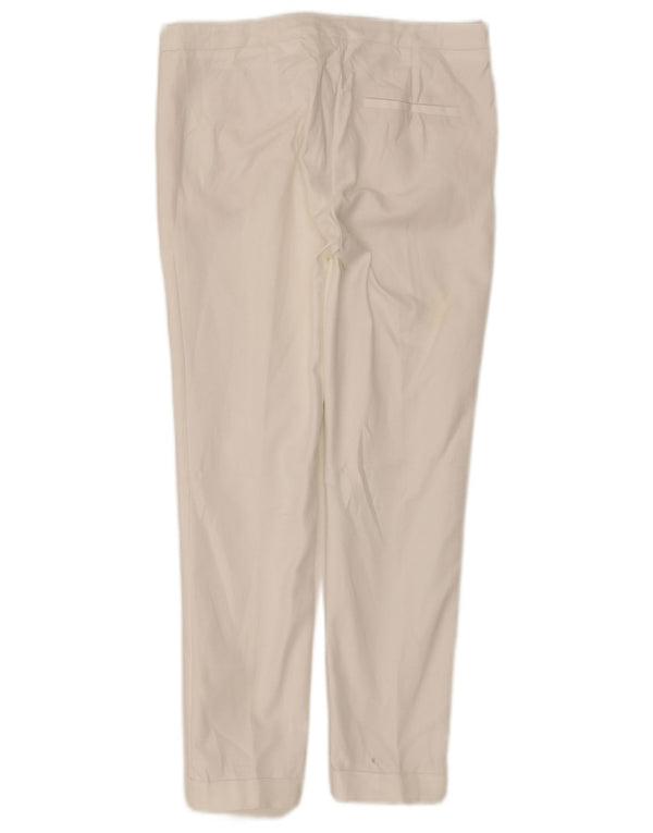 Zara Herre Crop Slim Chino Bukser Små W26 L26 Hvid Bomuld