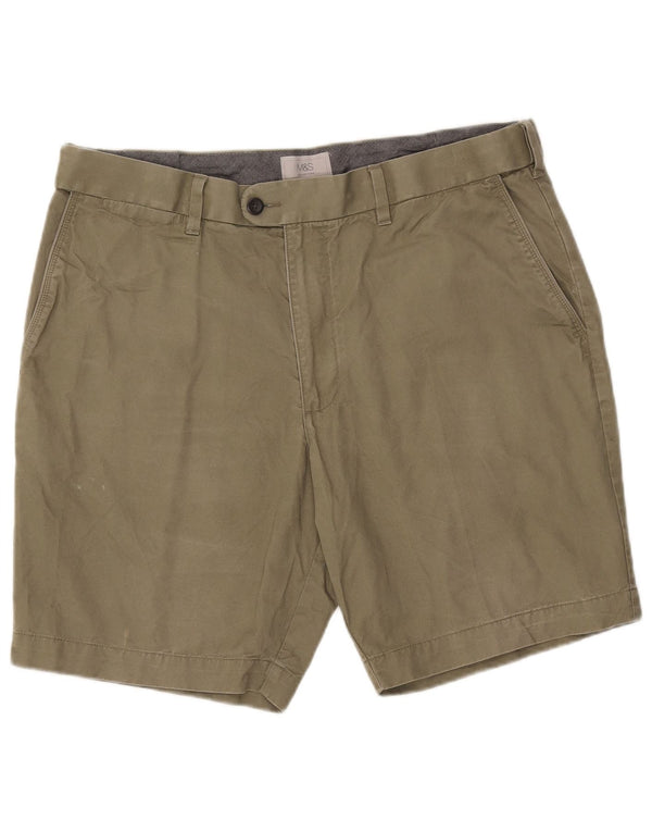 Marks & Spencer Herre Chino Shorts W38 XL Grøn Bomuld