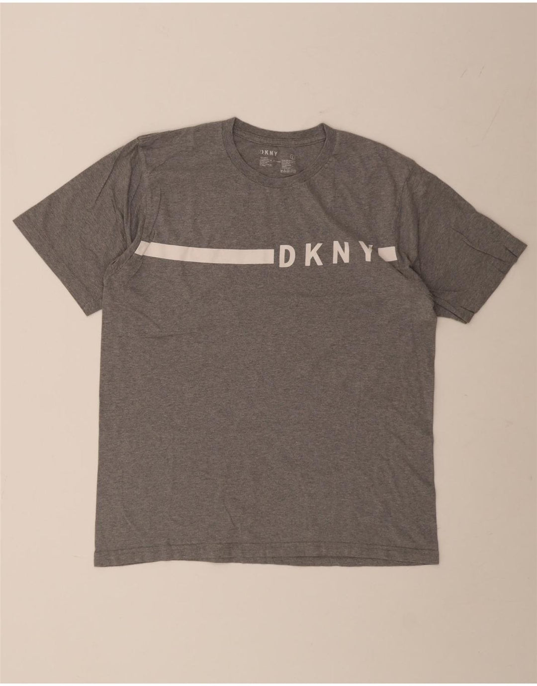 Dkny Herre Grafisk T-Shirt Top Stor Grå Colourblock Bomuld