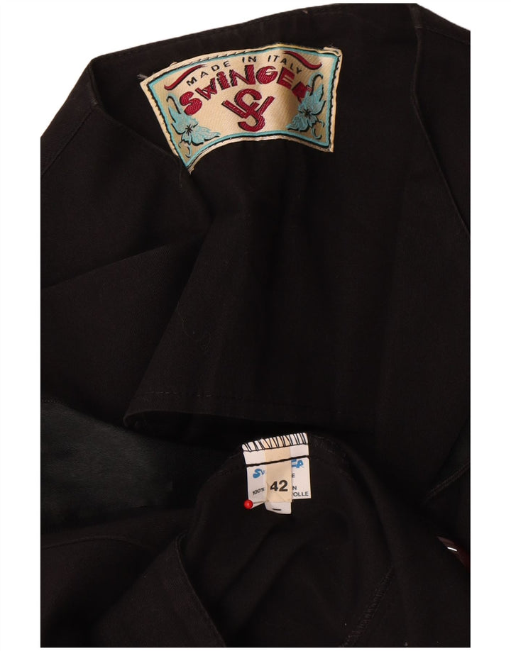 Swinger Womens Crop Bolero Jacket IT 42 Medium Sort Bomuld