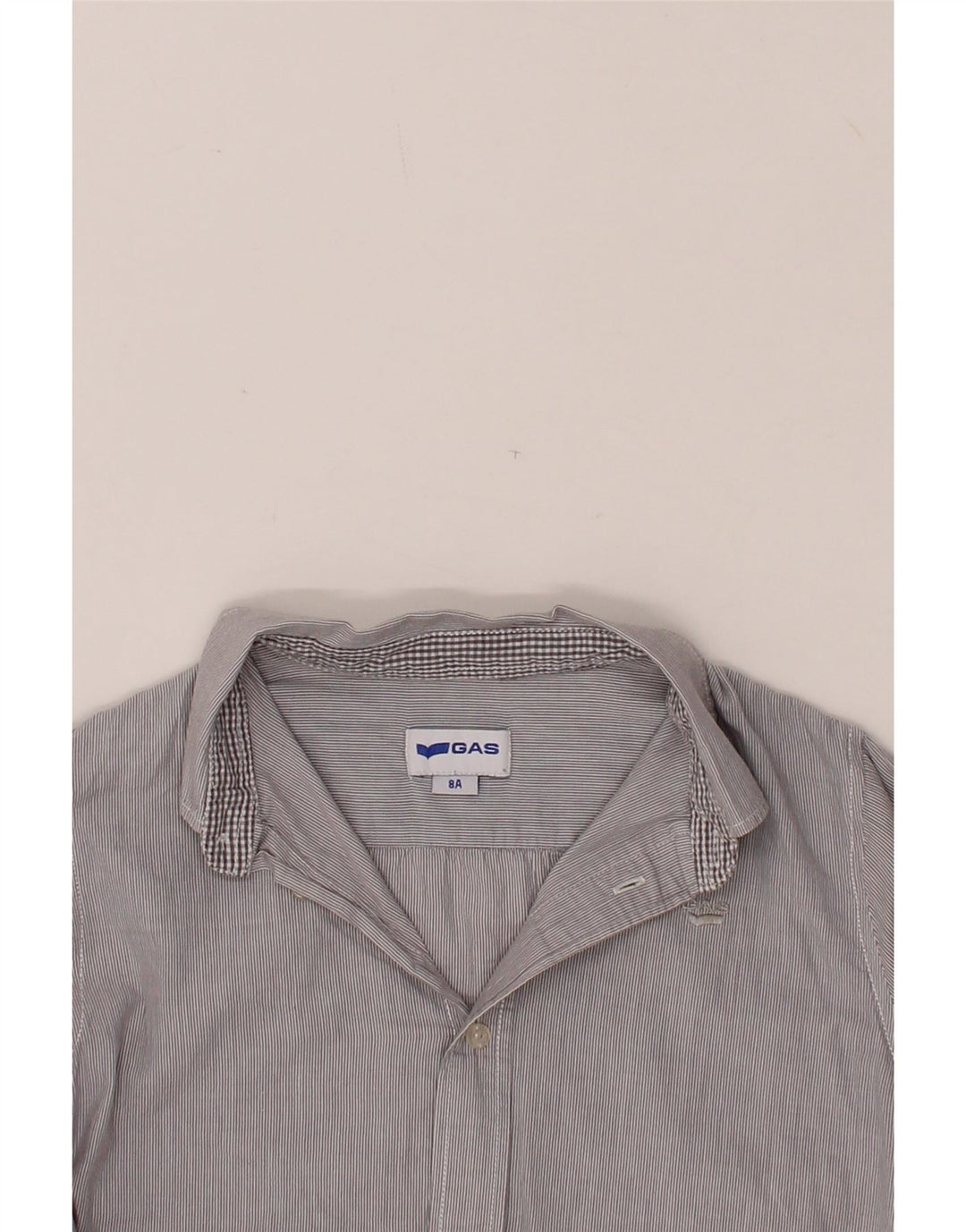 GAS Boys Shirt 7-8 Years Grey Pinstripe Cotton Vintage Gas and Second-Hand Gas from Messina Hembry 