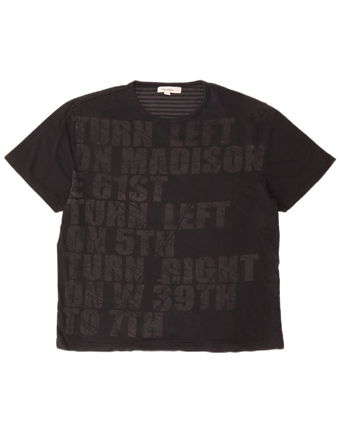 CALVIN KLEIN Herre grafisk T-shirt top XL sort bomuld