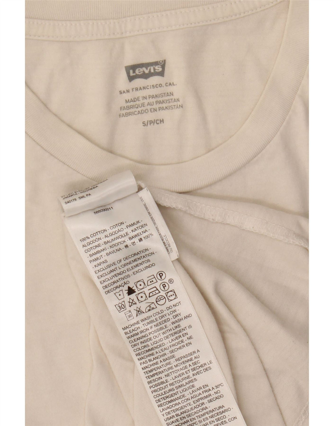 Levi's herre T-shirt top lille hvid bomuld
