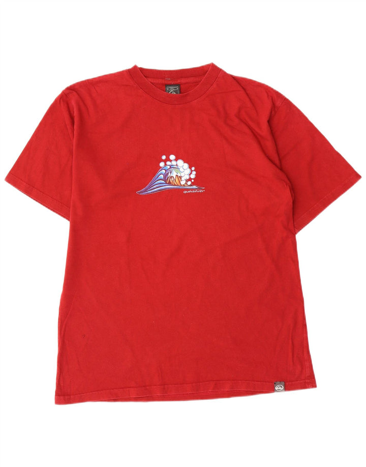 Quiksilver Herre grafisk T-shirt Top Lille rød bomuld