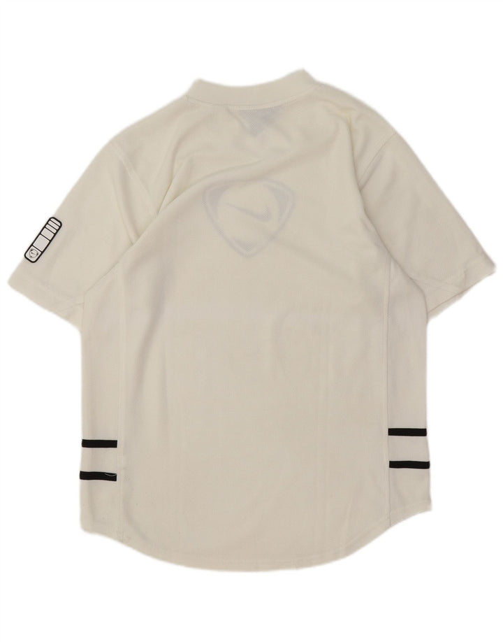 Nike grafisk T-shirt top til mænd UK 36/38 Lille hvid stribet polyester
