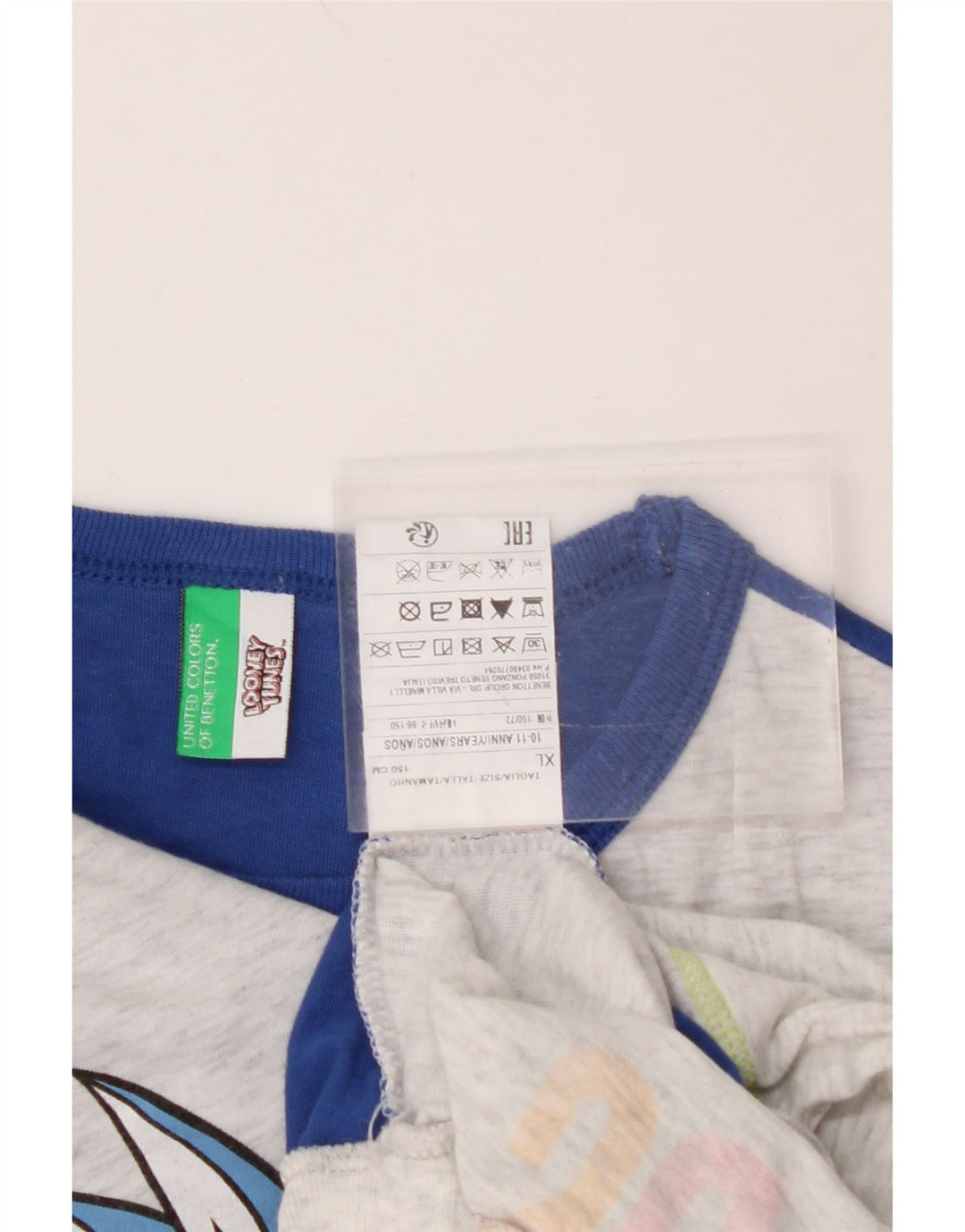 BENETTON drenge Looney Tunes sweater med rund hals 10-11 år XL Grå