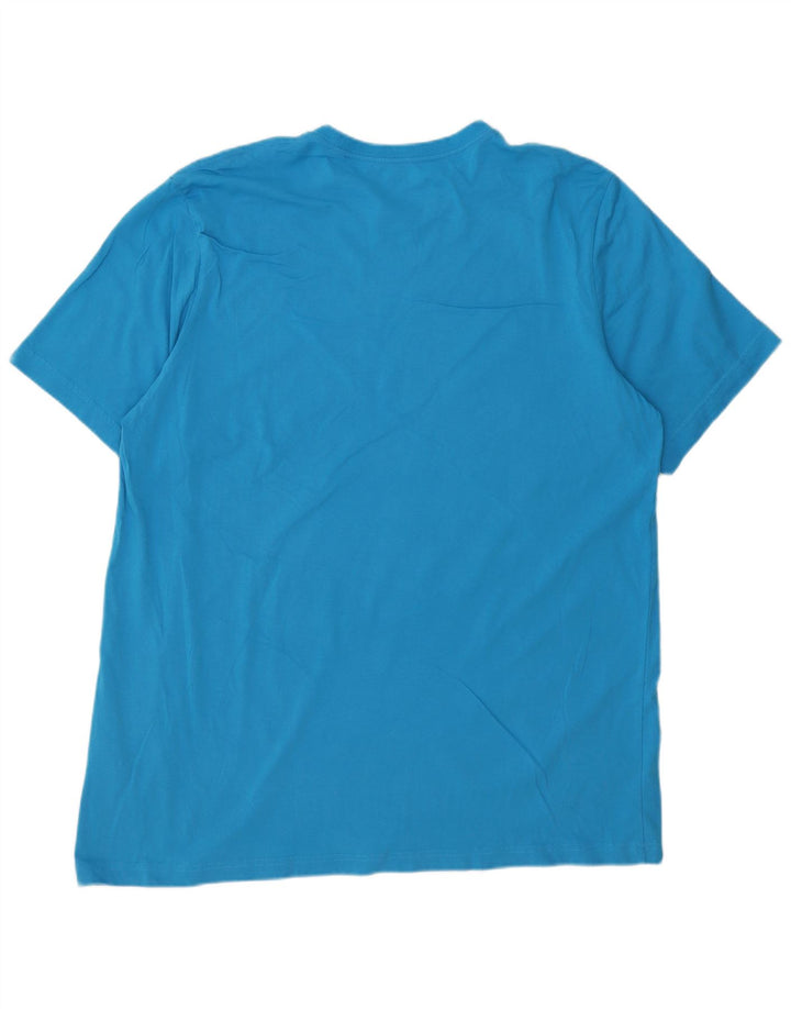 Adidas Herre T-Shirt Top 2XL Blå Bomuld