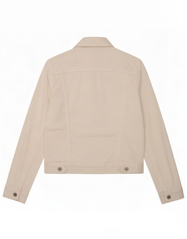 Zara Dame denimjakke UK 6 XS Hvid Bomuld