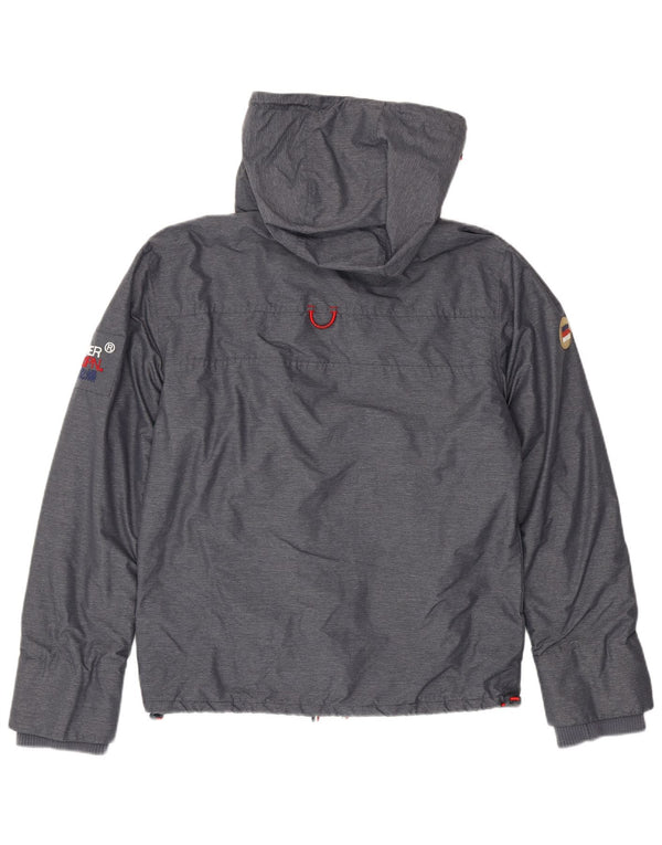 SUPERDRY Windbreaker-jakke med hætte til mænd UK 38 Medium Grey Polyester