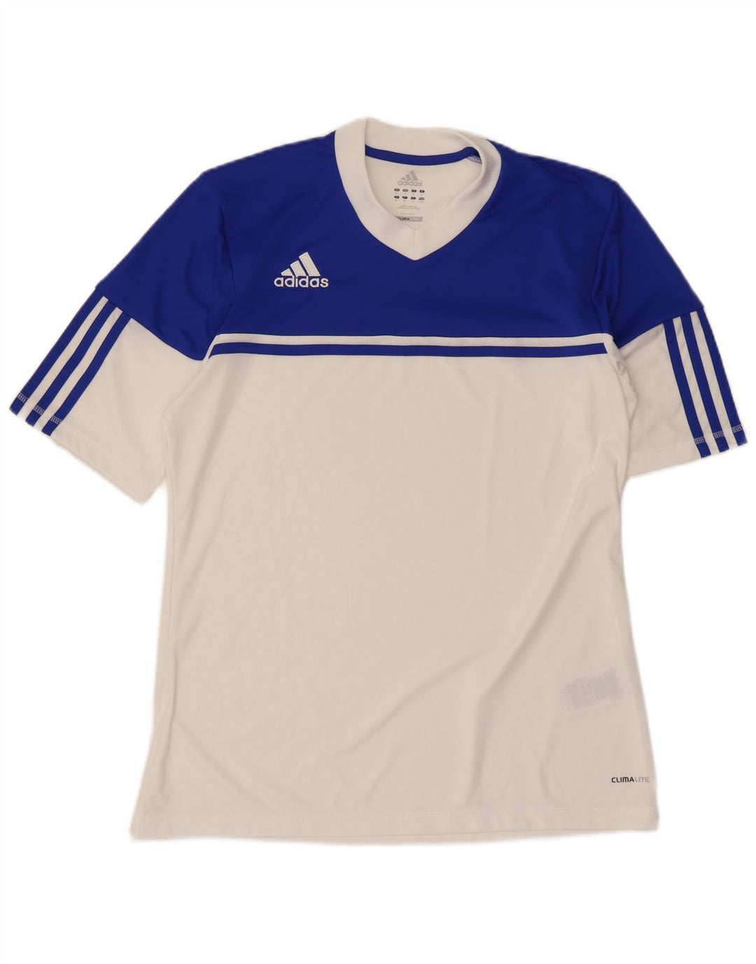 Adidas Herre Climalite T-Shirt Top Medium White Colourblock Polyester