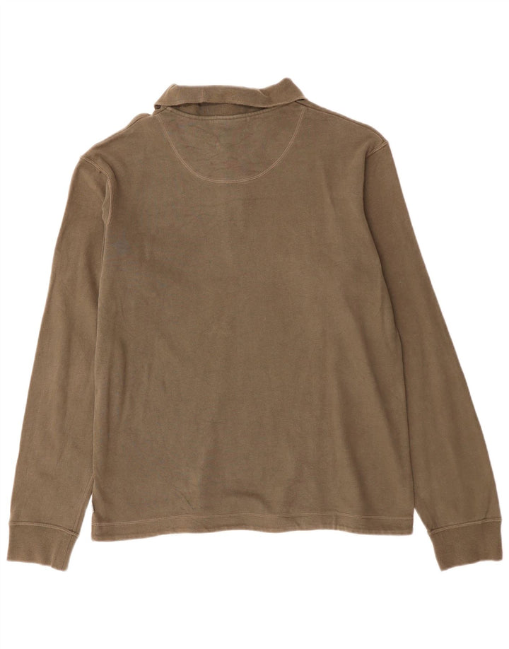 TIMBERLAND Herre Regular Fit Langærmet poloshirt Medium Khaki Bomuld