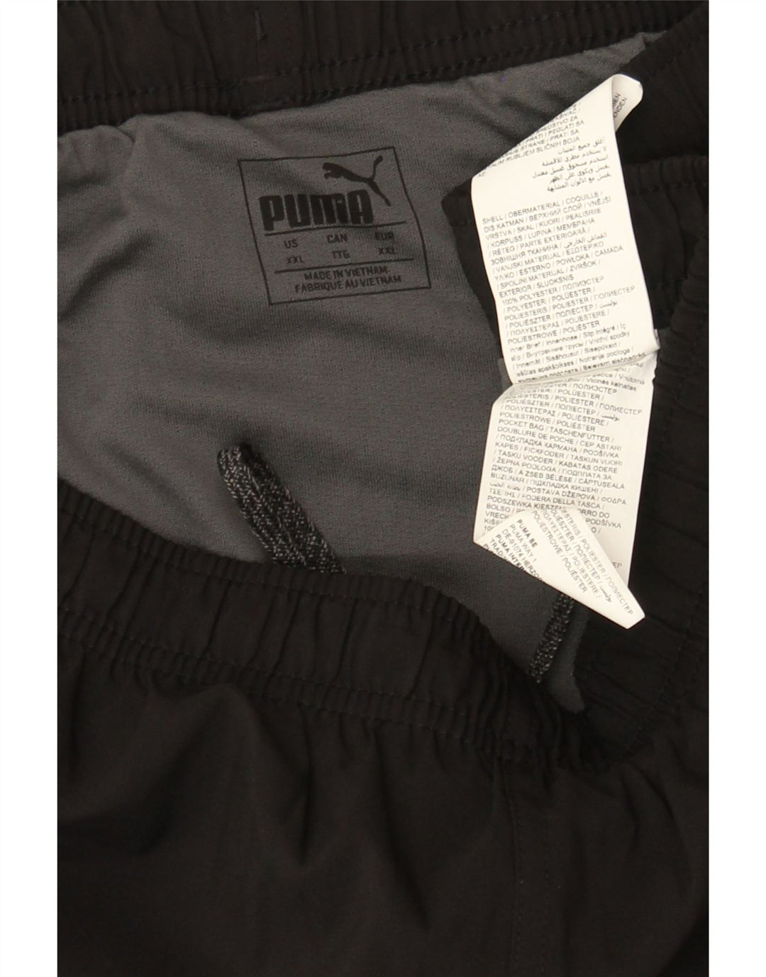 PUMA Mens Sport Shorts 2XL  Black Polyester Vintage Puma and Second-Hand Puma from Messina Hembry 