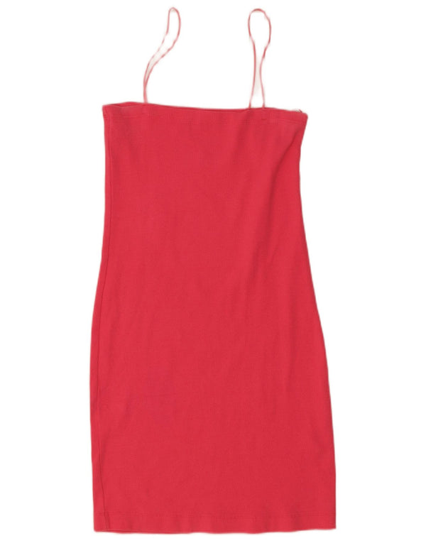 Zara Dame Slip Dress UK 14 Large Pink Bomuld