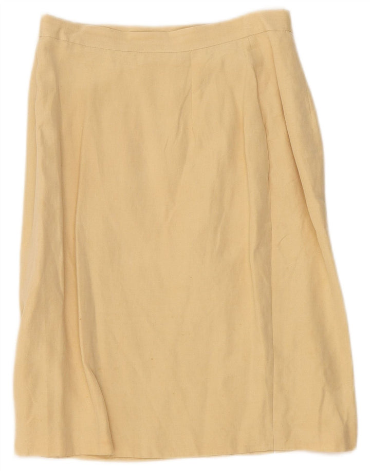 Marks & Spencer A-line nederdel til kvinder UK 12 Medium W28 Beige Silke