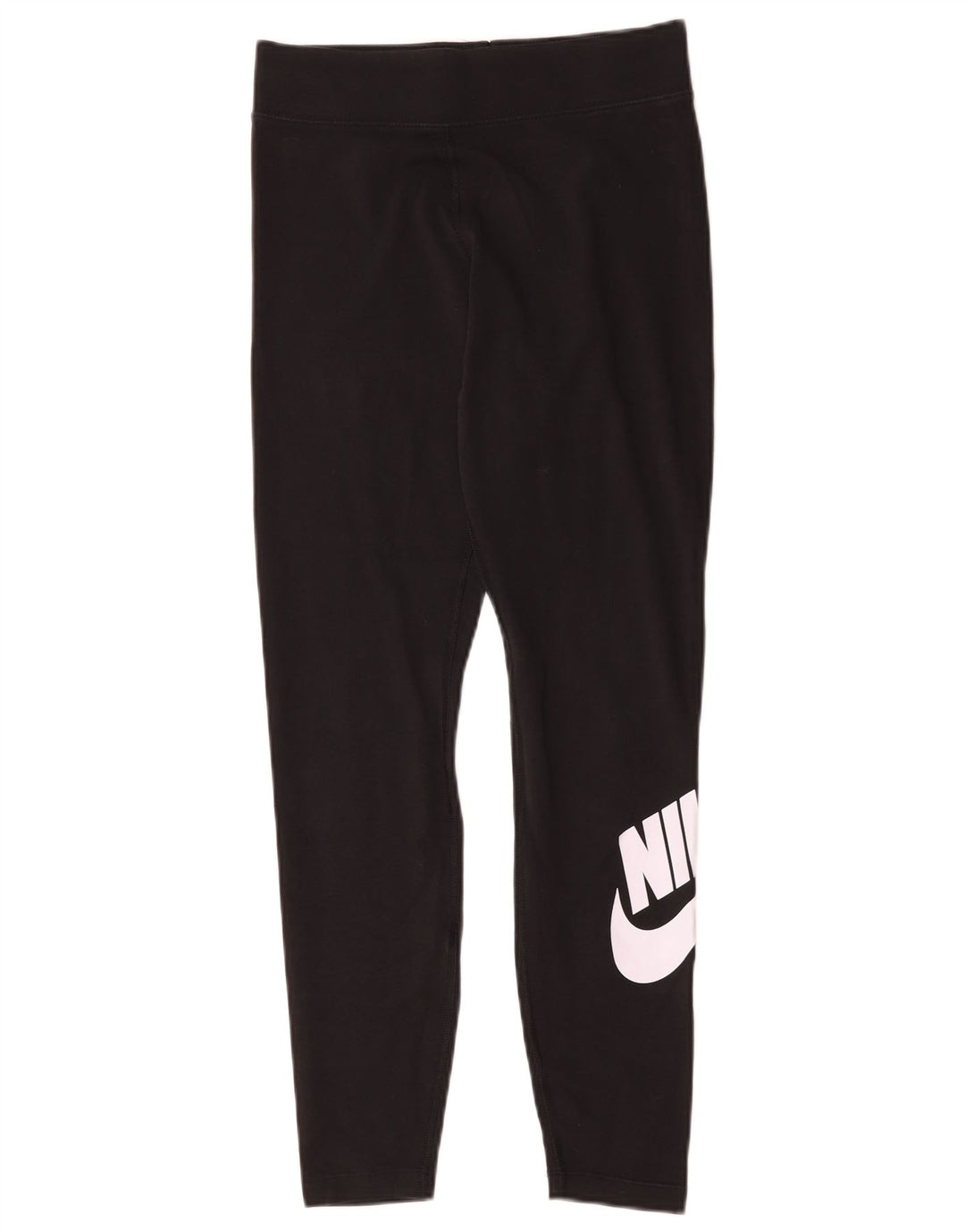 Nike Dame Grafiske Leggings UK 14 Medium Sort Bomuld