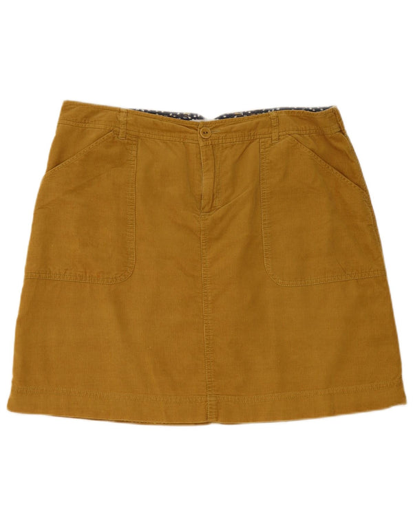 WHITE STUFF Womens Mini Corduroy Skirt UK 12 Medium W32  Yellow Cotton