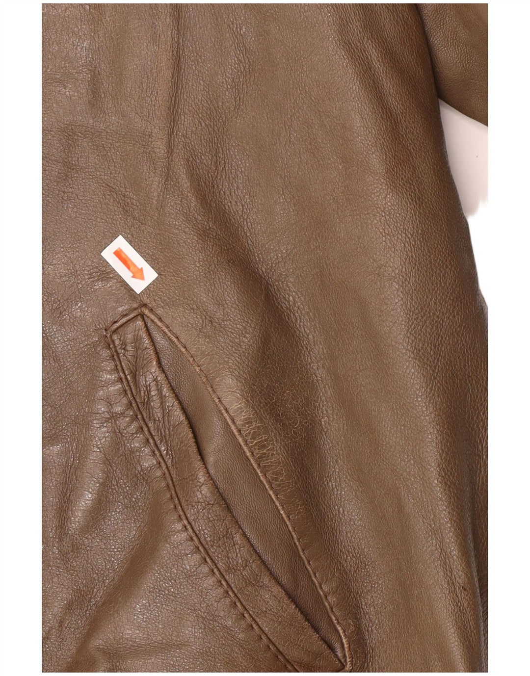 VINTAGE Herre Læderjakke IT 54 2XL Brun