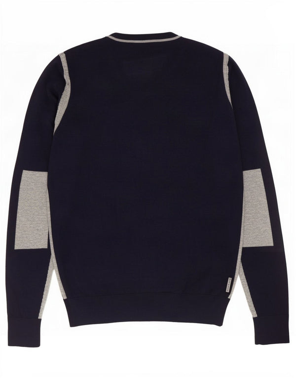 Armani Herre Slim Fit V-hals sweater XL Navy Blue Colourblock