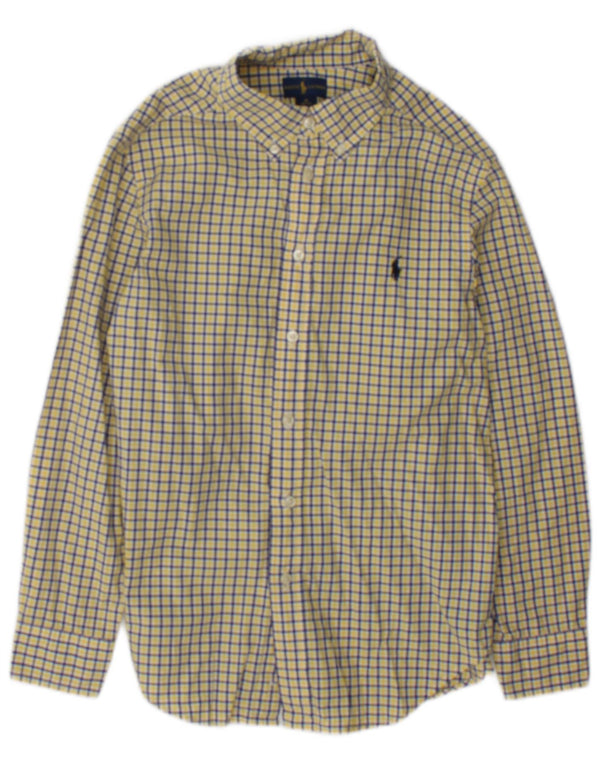 Ralph Lauren drengeskjorte 10-11 år Medium gul ternet bomuld