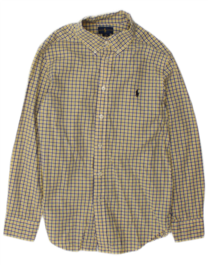 Ralph Lauren drengeskjorte 10-11 år Medium gul ternet bomuld