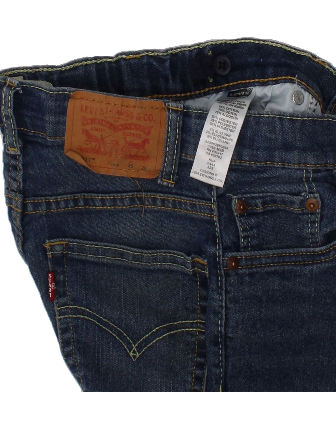 LEVI'S Boys 511 Slim Jeans 9-10 Years W25 L26 Blue Cotton Vintage Levi's and Second-Hand Levi's from Messina Hembry 