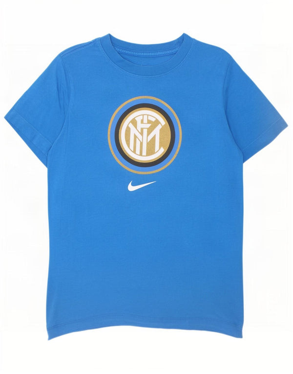 Nike Boys Inter Milan Grafisk T-shirt Top 10-11 år Medium Blå Bomuld