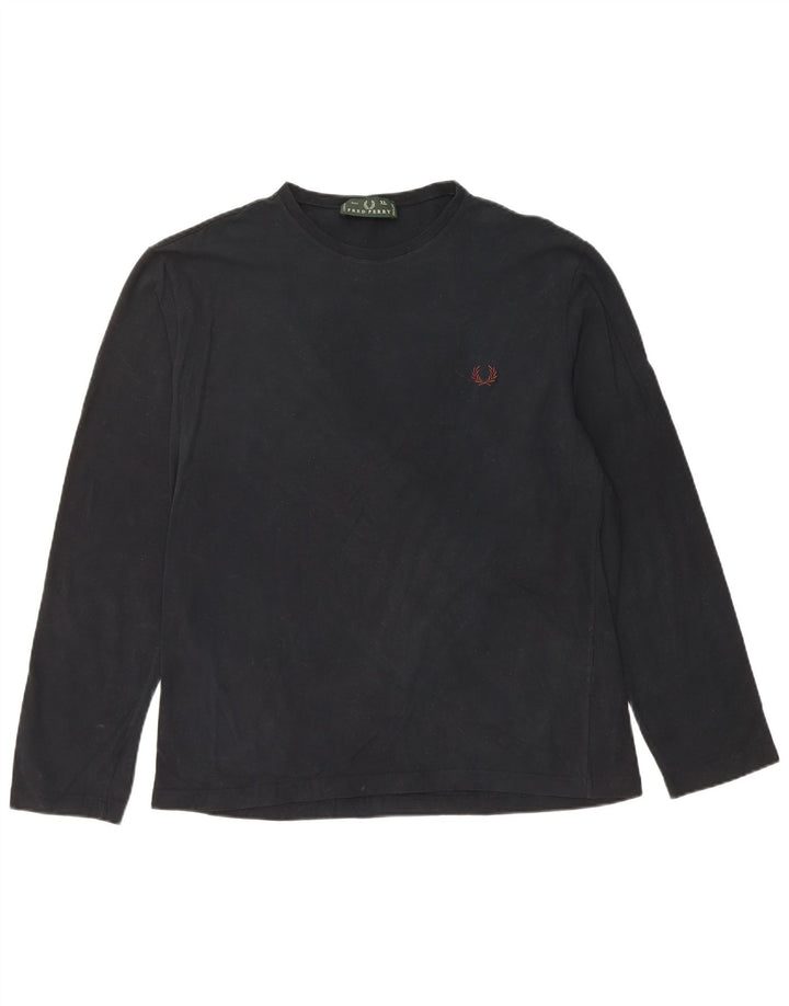 FRED PERRY Herre Top Langærmet XL Sort Bomuld