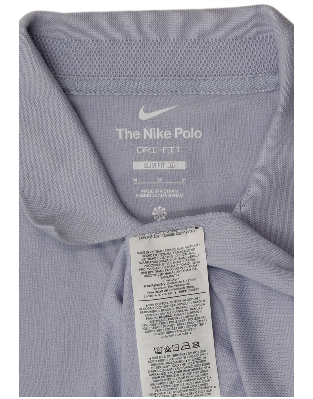 Nike Slim Fit poloshirt til mænd, medium lilla bomuld