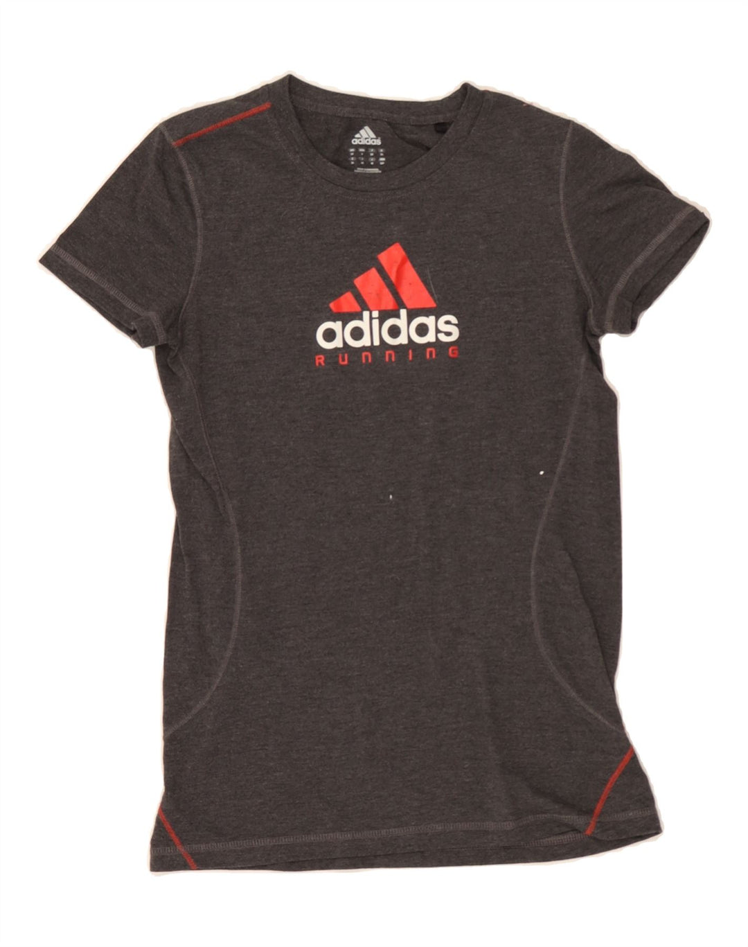 ADIDAS Womens Graphic T-Shirt Top UK 10 Small Grey Polyester Vintage Adidas and Second-Hand Adidas from Messina Hembry 