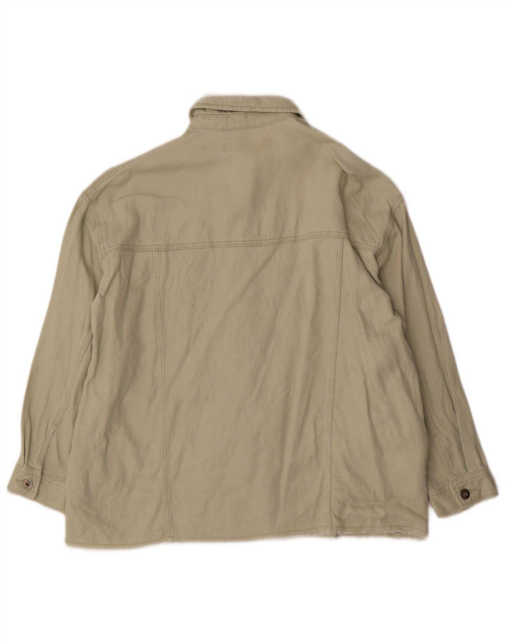 Zara Womens Oversized Shirt UK 14 Medium Green Cotton
