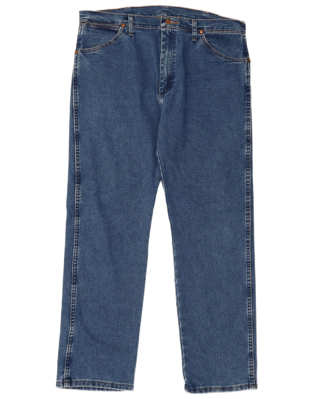 WRANGLER Straight jeans til mænd W36 L32 blå bomuld