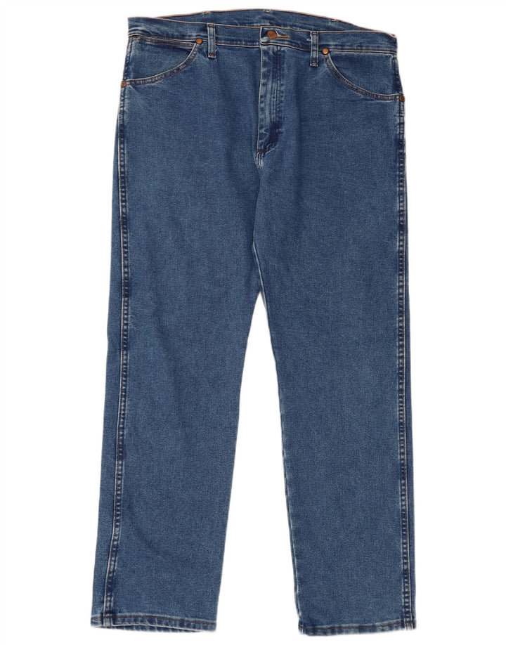 WRANGLER Straight jeans til mænd W36 L32 blå bomuld