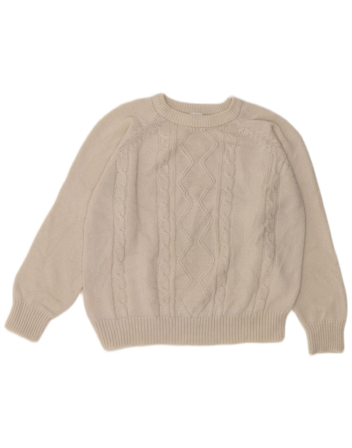 Vintage Herre rund hals sweater IT 42/44 stor hvid akryl