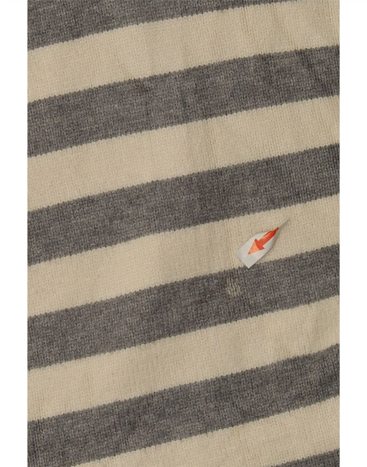 Zara Dame Oversized Crew Neck Jumper Sweater UK 10 Small White Striped