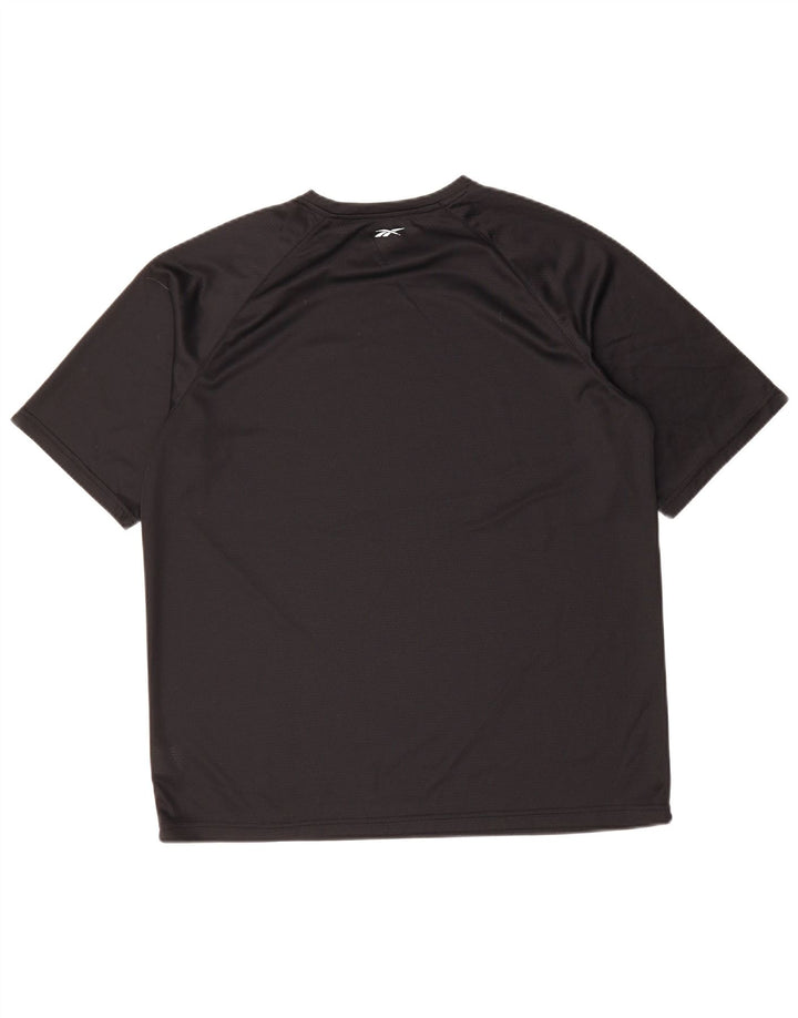 REEBOK Mens T-Shirt Top Medium Black Colourblock Polyester