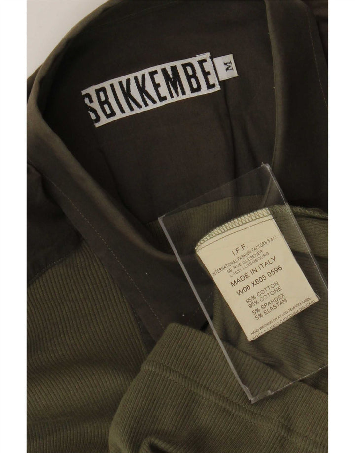 Bikkembergs Herre grafisk skjorte Medium Khaki Colourblock Bomuld