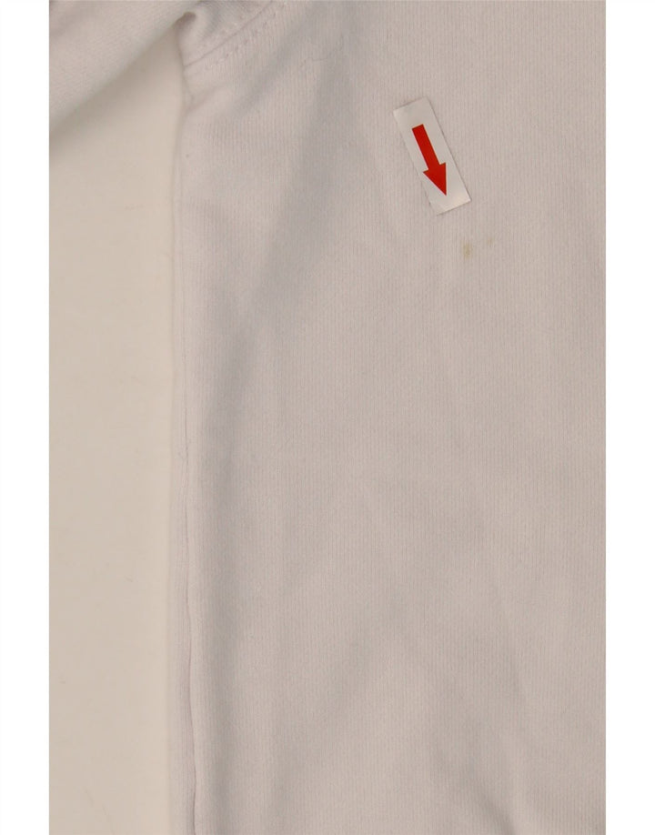Lacoste Herre grafisk sweatshirt trøje størrelse 3 Lille hvid bomuld