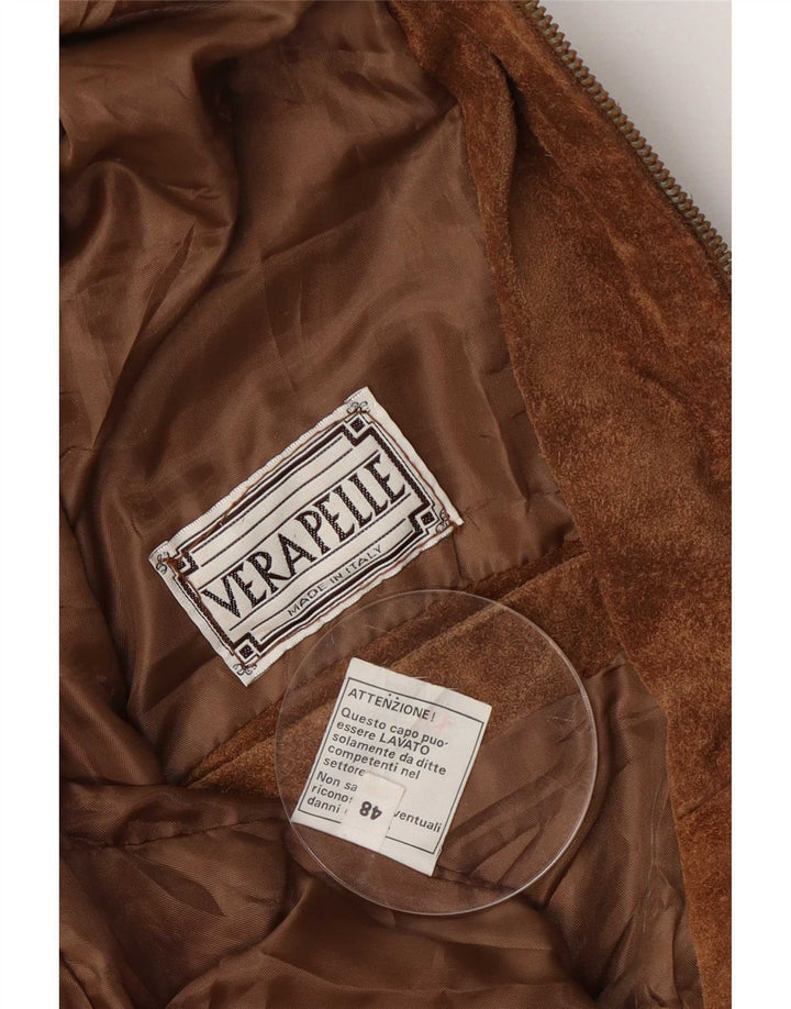 Vintage herre ruskindsjakke IT 48 medium brunt læder